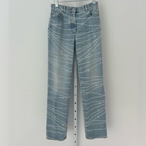 CHANEL 25P CC PEARL LIGHT BLUE JEANS SIZE FR 36 / US 4 NWTS!